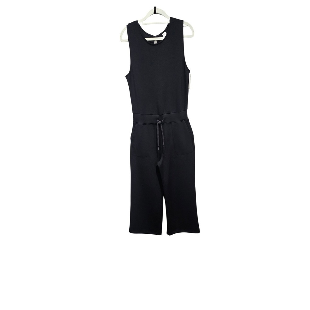 Spanx AirEssentials Jumpsuit Womens Medium Black Sleeveless Wide Leg 50282R